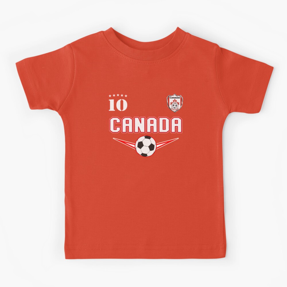 Canada Soccer Design with number 10 - Original Sports Apparel Kids T-Shirt  for Sale by fermo