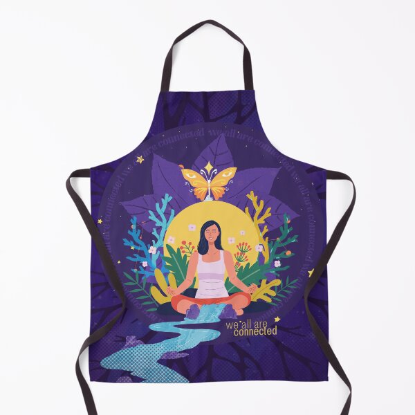 Item preview, we all are connected, colorful poster, meditating women, butterflies, plants & roots, gift card, artboard print, Hardcover Journals, Canvas Print, Poster, Framed Art Print, Photographic, Metal Print, designed and sold by SpiralStairShop.