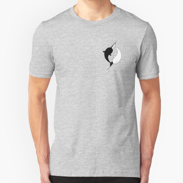 Narwhal YinYang - Pocket Sized Slim Fit T-Shirt
