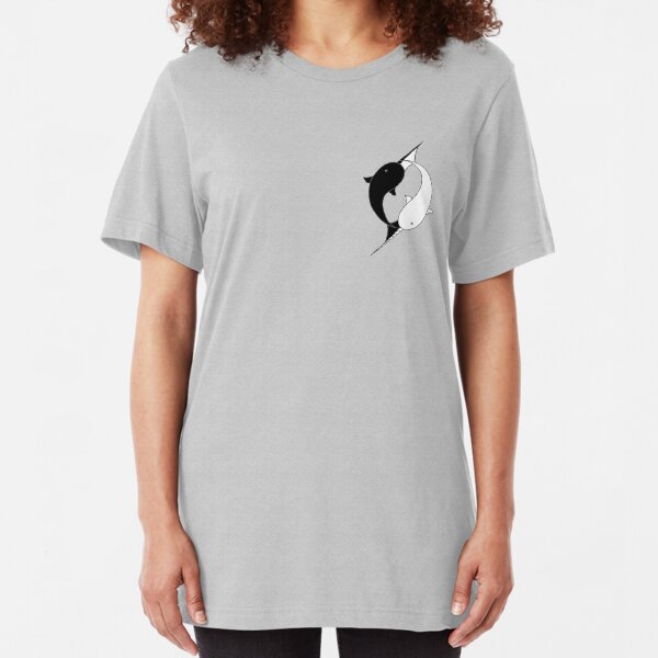 Narwhal YinYang - Pocket Sized Slim Fit T-Shirt