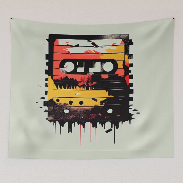 Aperçu de l'œuvre Cassette audio rétro Pop Art créée et vendue par urbanbuzzz.