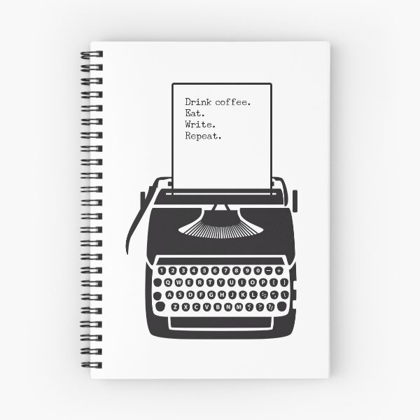 Item preview, Drink Coffee Eat Write Repeat - Typewriter Quote designed and sold by HeatherMoonArt.