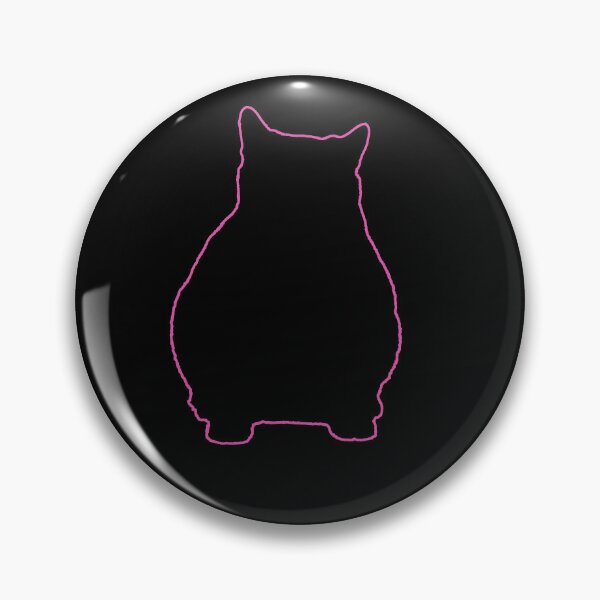 Item preview, An pink outline of a fat cat designed and sold by SleepyScoops.