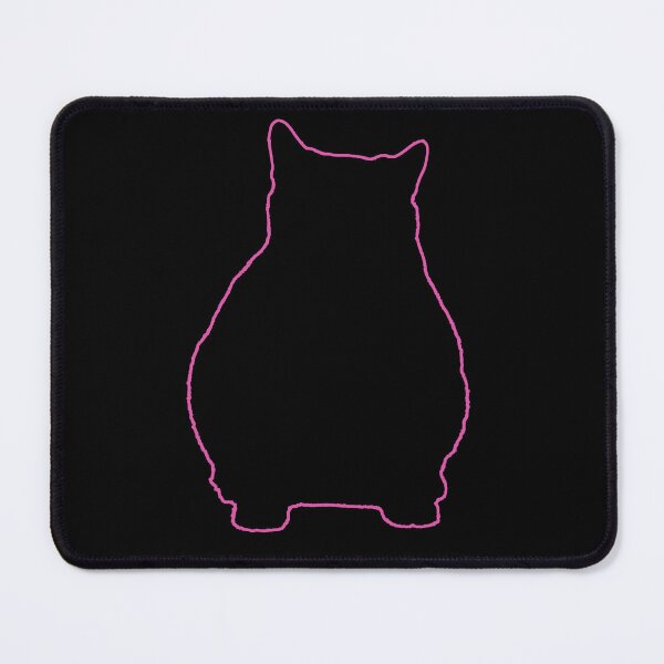 Item preview, An pink outline of a fat cat designed and sold by SleepyScoops.