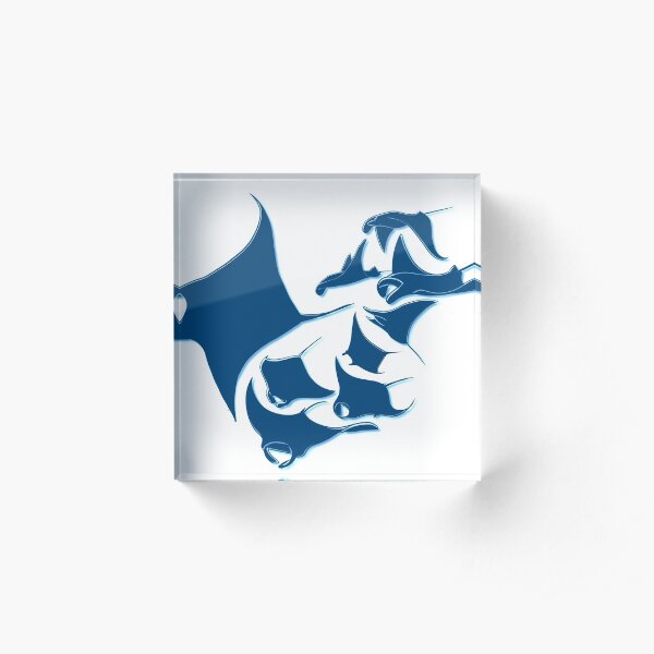 Blue Manta Rays Acrylic Block