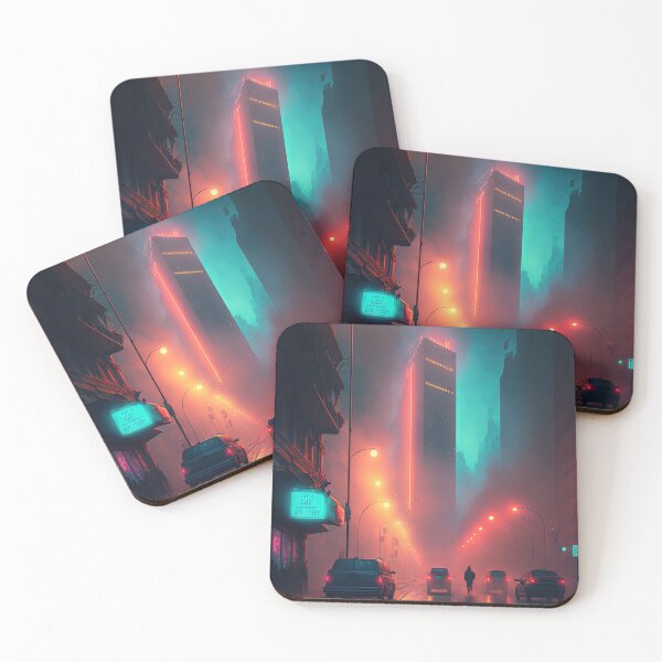 Item preview, A Neon Cityscape designed and sold by CometsPawPrints.