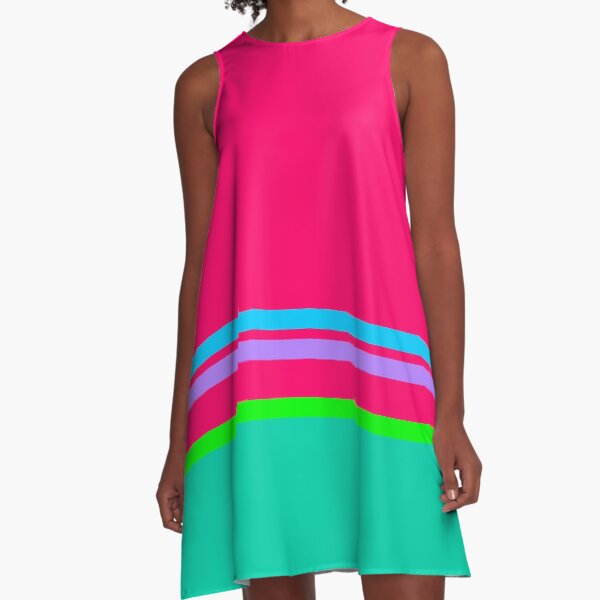 pink and turquesa A-Line Dress