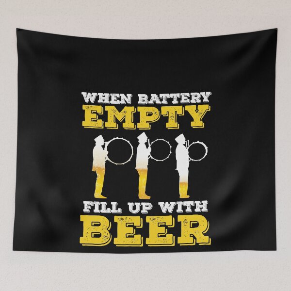 Item preview, Battery Empty Fill Up With Beer Funny Drumline Band Musician designed and sold by StrongShirts.