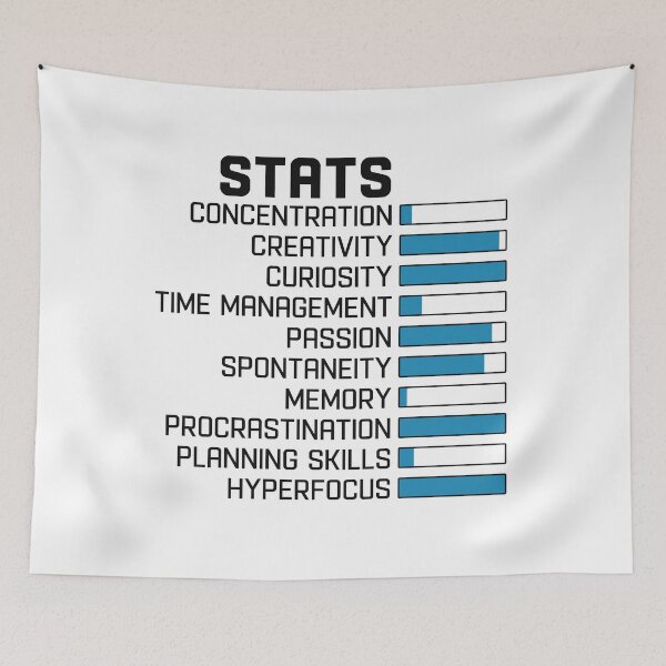 Item preview, ADHD Stats designed and sold by Dolphin Graphic.