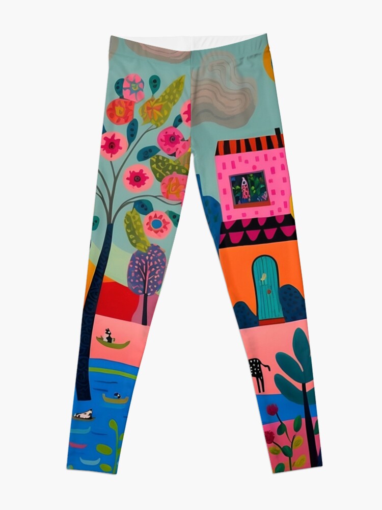 Colourful village  Leggings for Sale by Christolamber