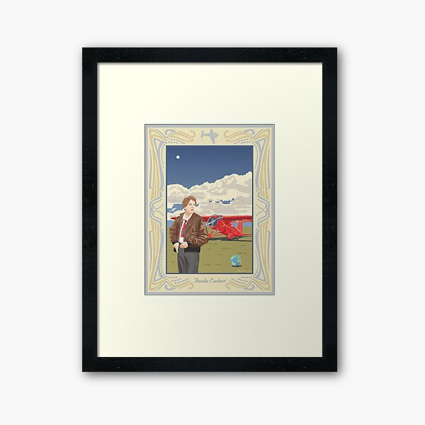 Amelia Earhart - Pioneer Aviator Framed Art Print
