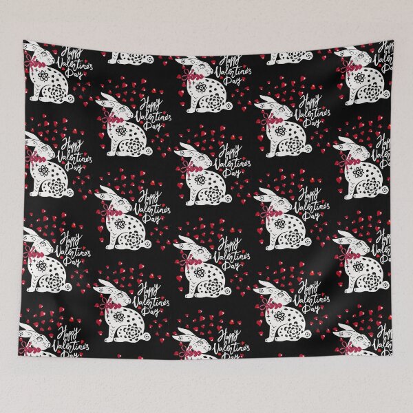 Item preview, Bunny Valentine's Day Artsy Porcelain Design for Rabbit Lovers designed and sold by tranquilbeach.