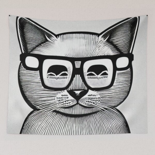 Item preview, Cat With Glasses Cartoon  designed and sold by Nero9o.