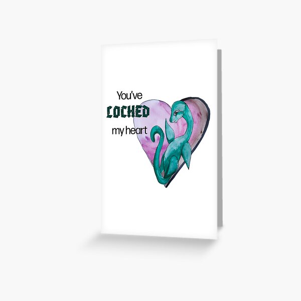 Nessie Valentine's - cute lore Valentines (for light background) Greeting Card