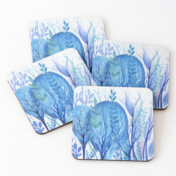 Item preview, Sea Garden 5 - Intuitive abstract watercolour painting in blue by Kirsten Bailey designed and sold by klbailey.