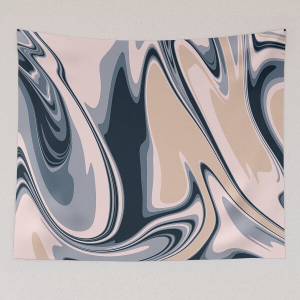 Item preview, Gold and Navy Liquid Abstract Artwork  designed and sold by patternsoup.