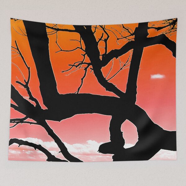 Item preview, Silhouette Tree Branches and Pretty Sky 1 of 8 - Orange and Pink designed and sold by Beachy.