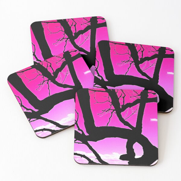 Item preview, Silhouette Tree Branches and Pretty Sky 6 of 8 - Magenta and Pink designed and sold by Beachy.