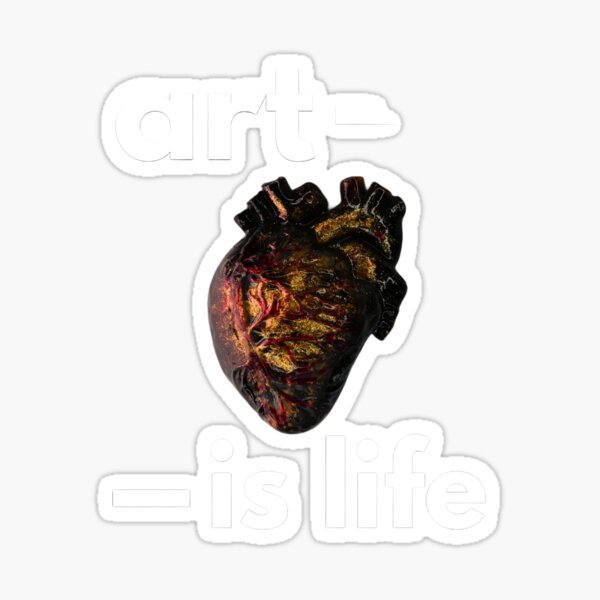 Item preview, Art is life with anatomical heart in gold designed and sold by cockroachMag.