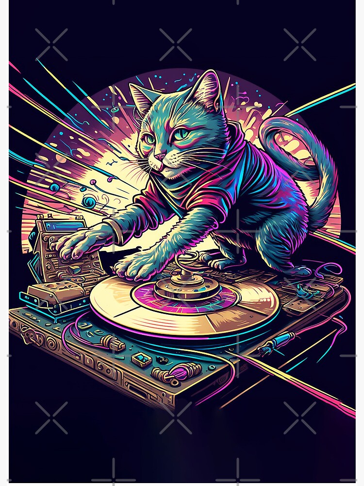 Cool DJ Cat | Art Board Print