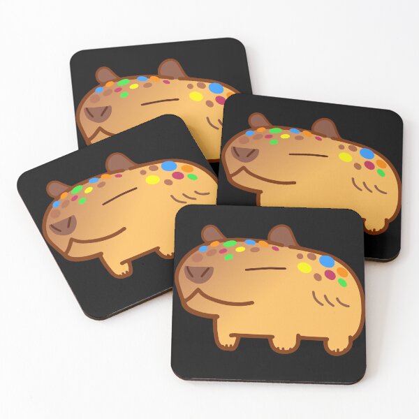 Item preview, Dark Background Version of One Golden Candy Chocolate Chip Cookie Capybara designed and sold by MiscibilityArt.