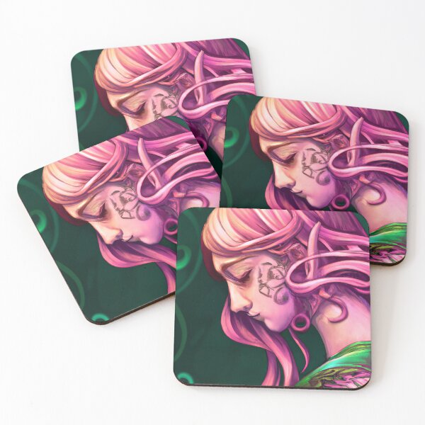 Item preview, Girl in Black Armor with Pink Hair, Surrounded by Evil Swirls designed and sold by oanaunciuleanu.