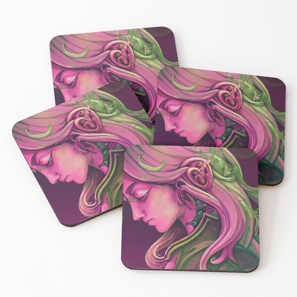 Item preview, Girl in Black Armor with Pink Hair, Surrounded by Evil Swirls designed and sold by oanaunciuleanu.