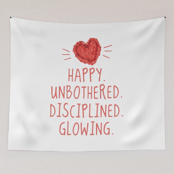 Item preview, Happy. Unbothered. Disciplined. Glowing. designed and sold by chillaxcats.