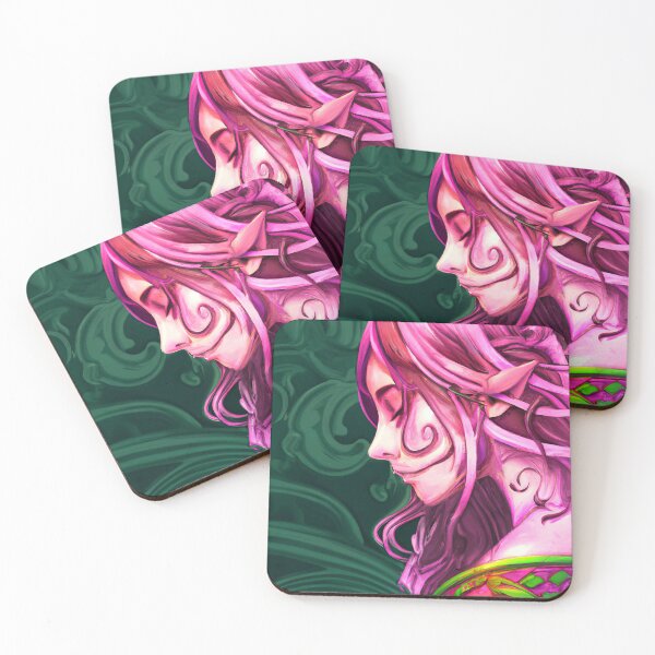 Item preview, Girl in Black Armor with Pink Hair, Surrounded by Evil Swirls designed and sold by oanaunciuleanu.