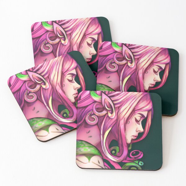 Item preview, Girl in Black Armor with Pink Hair, Surrounded by Evil Swirls designed and sold by oanaunciuleanu.
