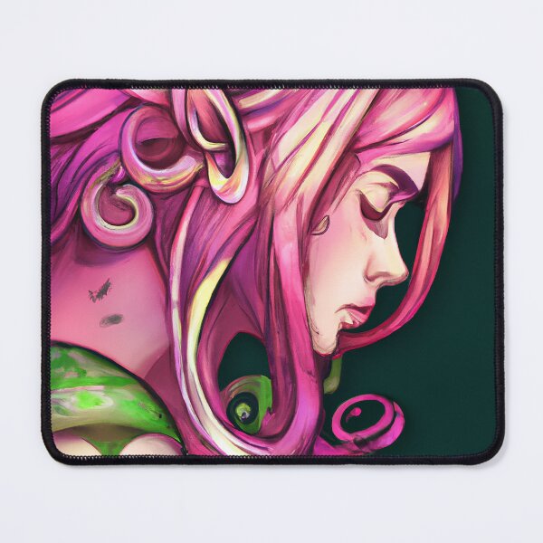 Item preview, Girl in Black Armor with Pink Hair, Surrounded by Evil Swirls designed and sold by oanaunciuleanu.