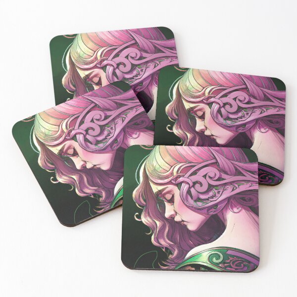 Item preview, Girl in Black Armor with Pink Hair, Surrounded by Evil Swirls designed and sold by oanaunciuleanu.