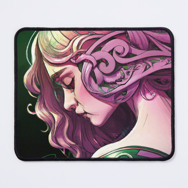 Item preview, Girl in Black Armor with Pink Hair, Surrounded by Evil Swirls designed and sold by oanaunciuleanu.