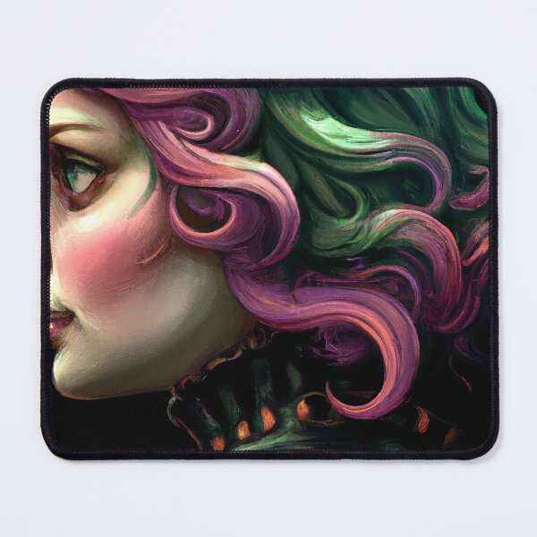 Item preview, Girl in Black Armor with Pink Hair, Surrounded by Evil Swirls designed and sold by oanaunciuleanu.