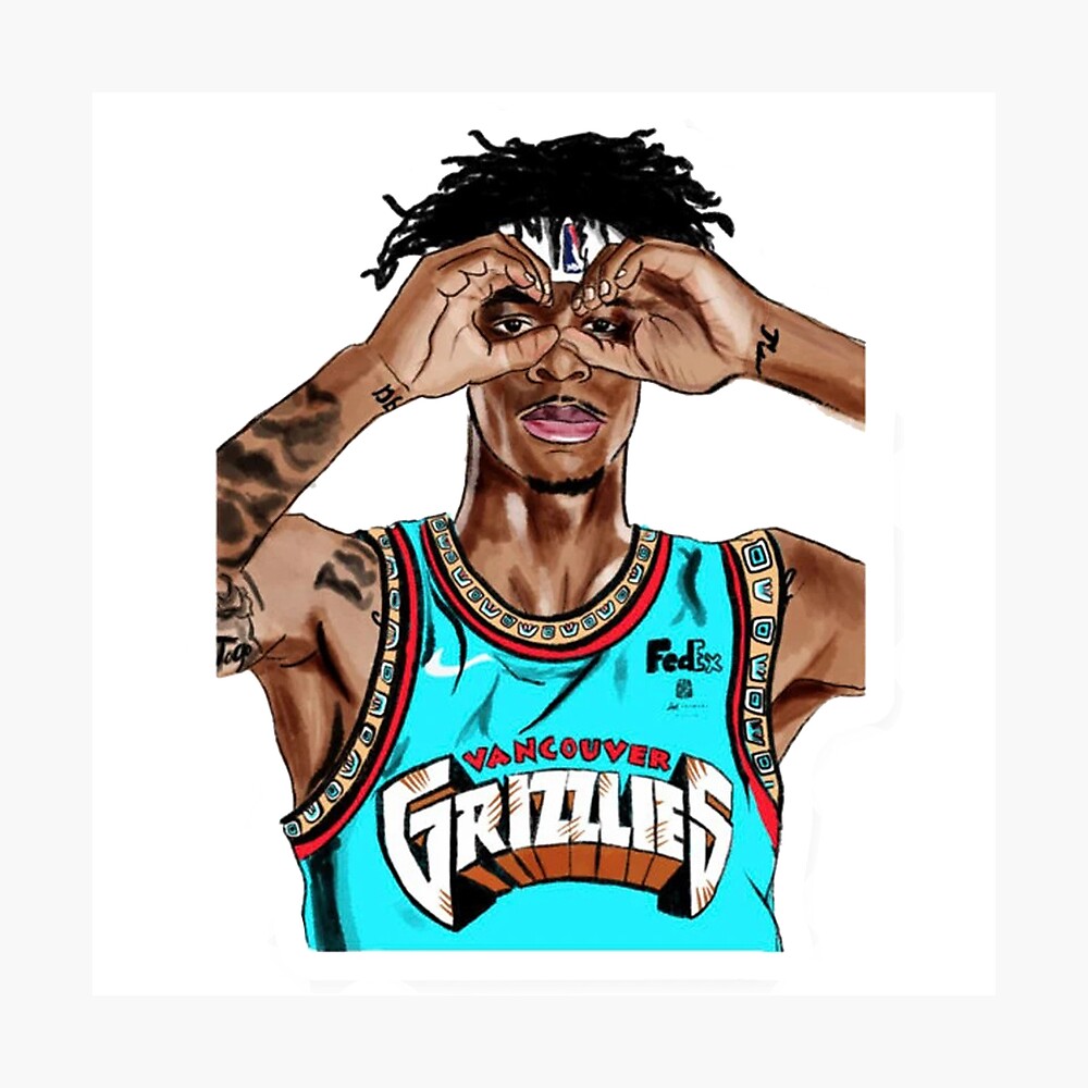 Ja Morant throwback jersey Art Board Print for Sale by Hamzakamran