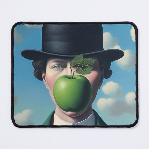 Item preview, A female version of the "Son of Man" in the style of Magritte, with bowler hat and apple designed and sold by Rogervdb.