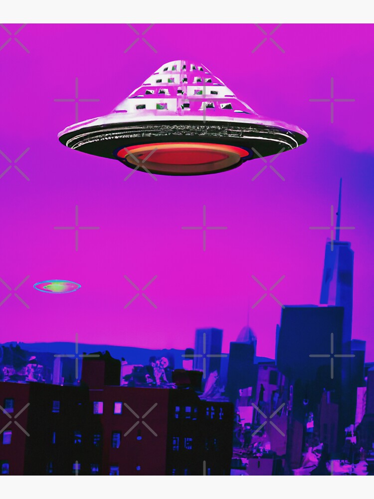 Ufo Vaporwave Retro Aesthetic Sticker For Sale By Spinolator