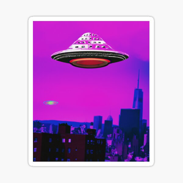 Ufo Vaporwave Retro Aesthetic Sticker For Sale By Spinolator