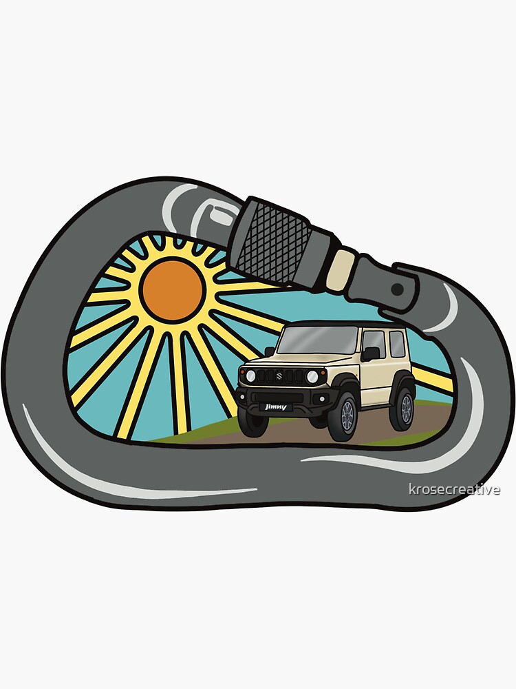 "Suzuki Jimny (Chiffon Ivory) Carabiner" Sticker for Sale by