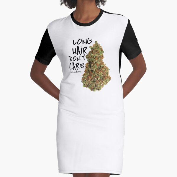 Long Hair Don't Care Graphic T-Shirt Dress