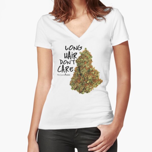 Long Hair Don't Care Fitted V-Neck T-Shirt