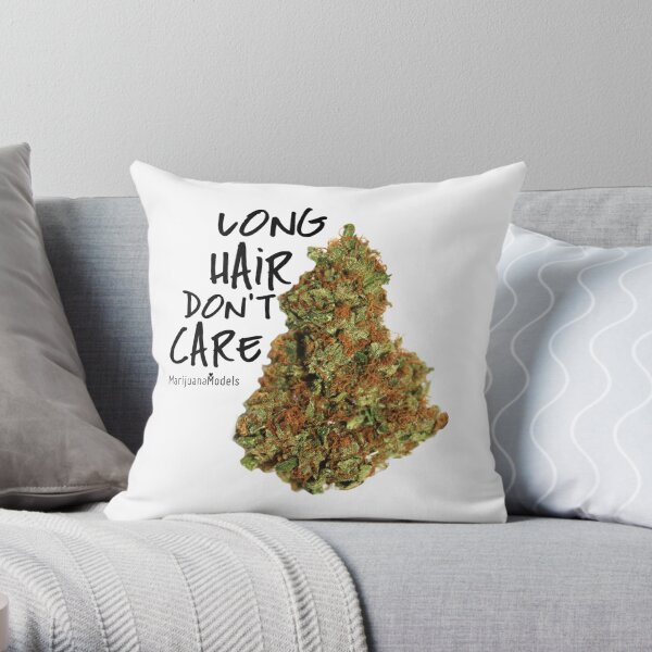 Long Hair Don't Care Throw Pillow