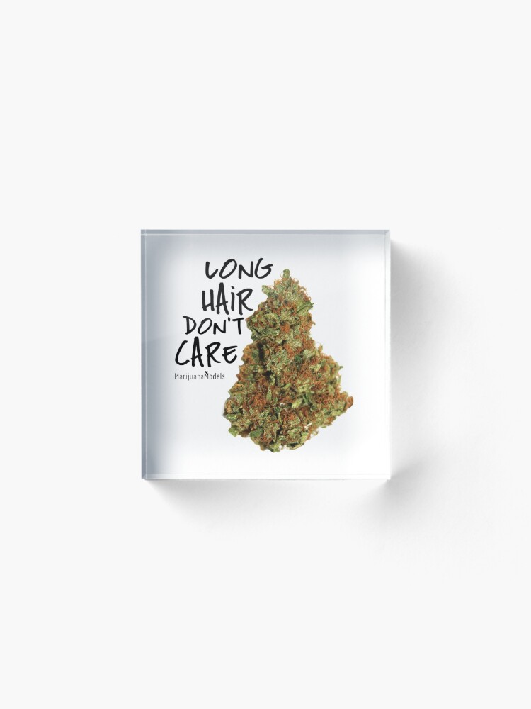 Alternate view of Long Hair Don't Care Acrylic Block