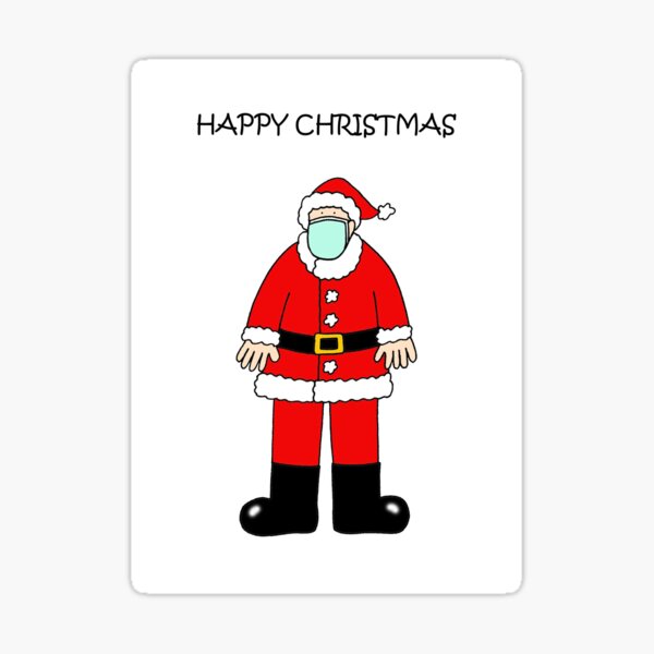 Coronavirus Christmas Santa Claus in a Face Mask Sticker