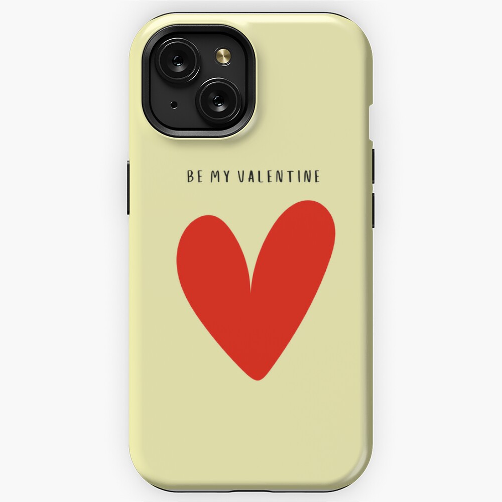 RED HEART BE MY VALENTINE #7 pale yellow BACKGROUND | iPhone Case