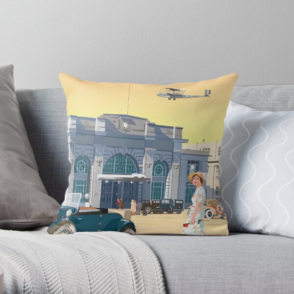 Art Deco Croydon Airport Throw Pillow