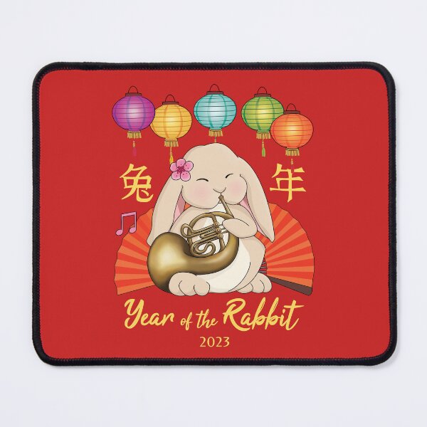 Item preview, French Horn Bunny Chinese New Year of the Rabbit 2023 designed and sold by Jazznote.