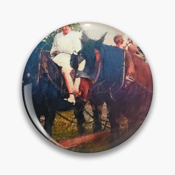 Item preview, People with shire horses and a wagon, 100 years ago – digital painting designed and sold by NickoPrints.