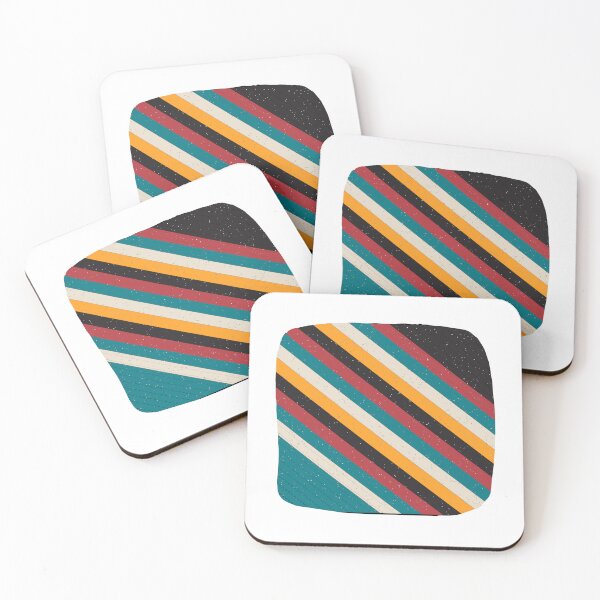 Artikelvorschau, Bunte Vintage Stripe Design Art - Schwarz, Senf, Creme, Blau entworfen und verkauft von hedru.