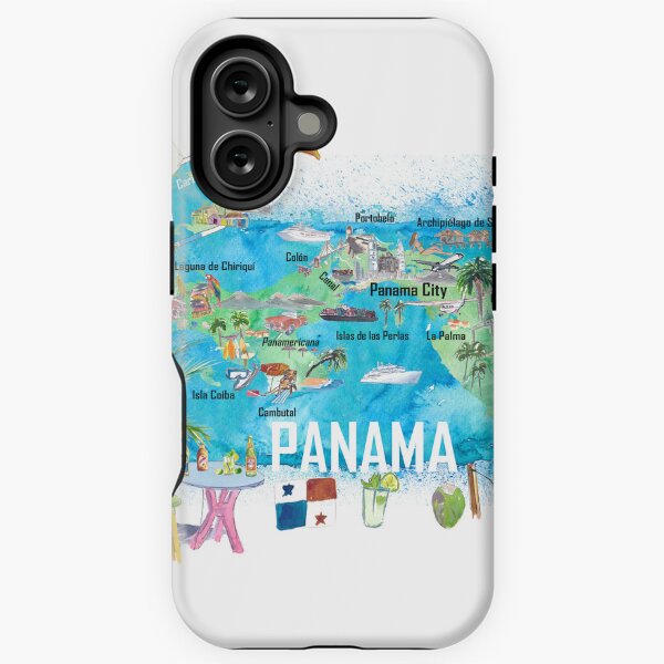 Item preview, Panama Illustrated Travel Map with Tourist Highlights and Panamericana designed and sold by artshop77.
